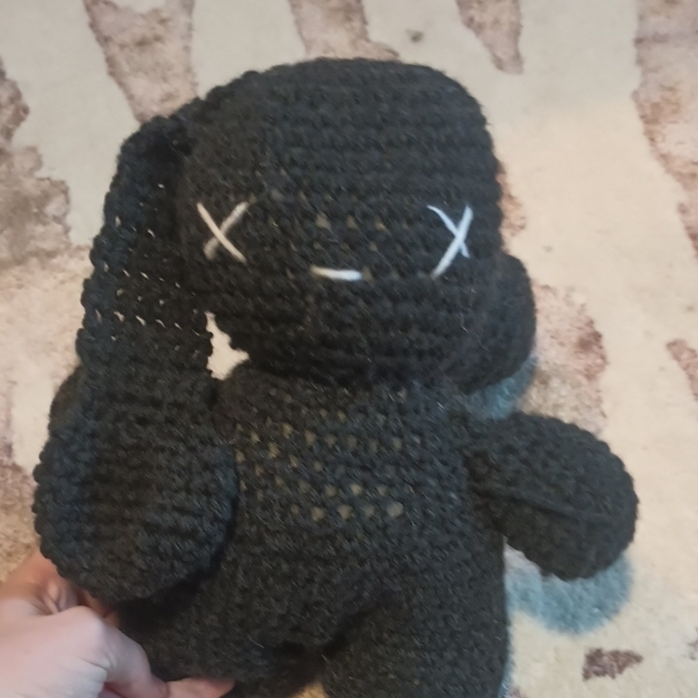 Black Crochet Bunny Plush - Picture 5 of 5